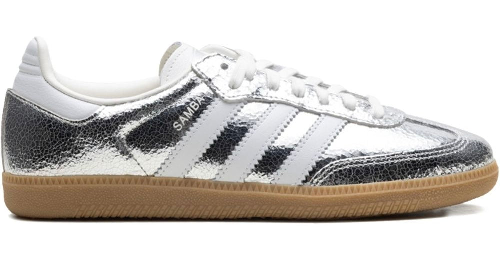 adidas Samba OG Silver Metallic Cracked Leather