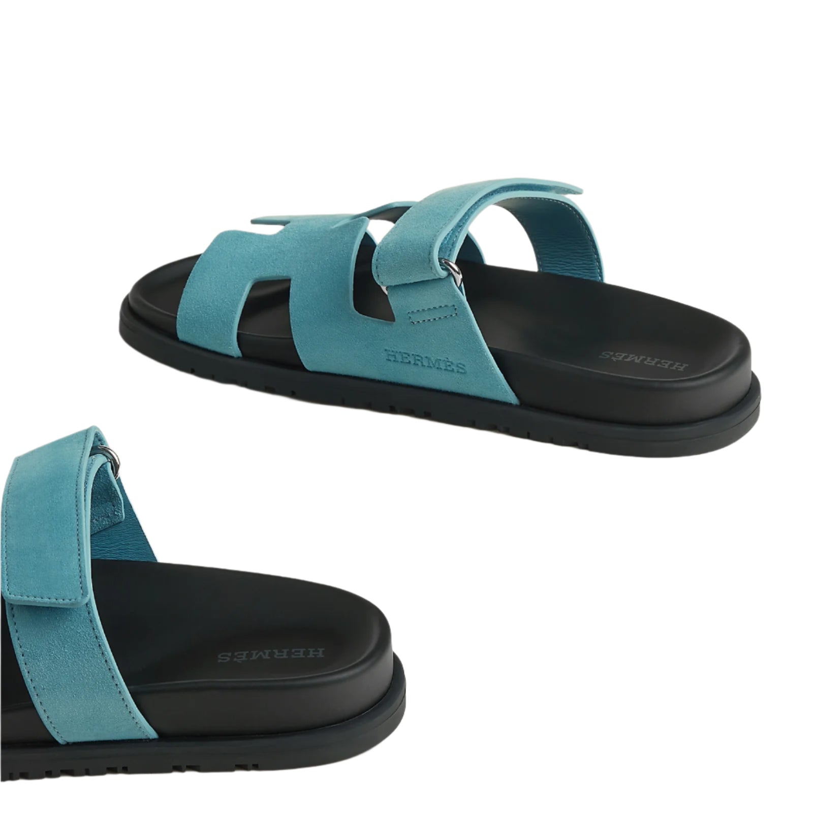 Hermès Chypre, Suede Goatskin, Bleu Mineral.