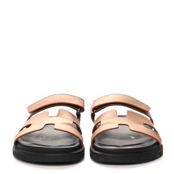 Hermes  Calfskin Womens Chypre Sandals Naturel
